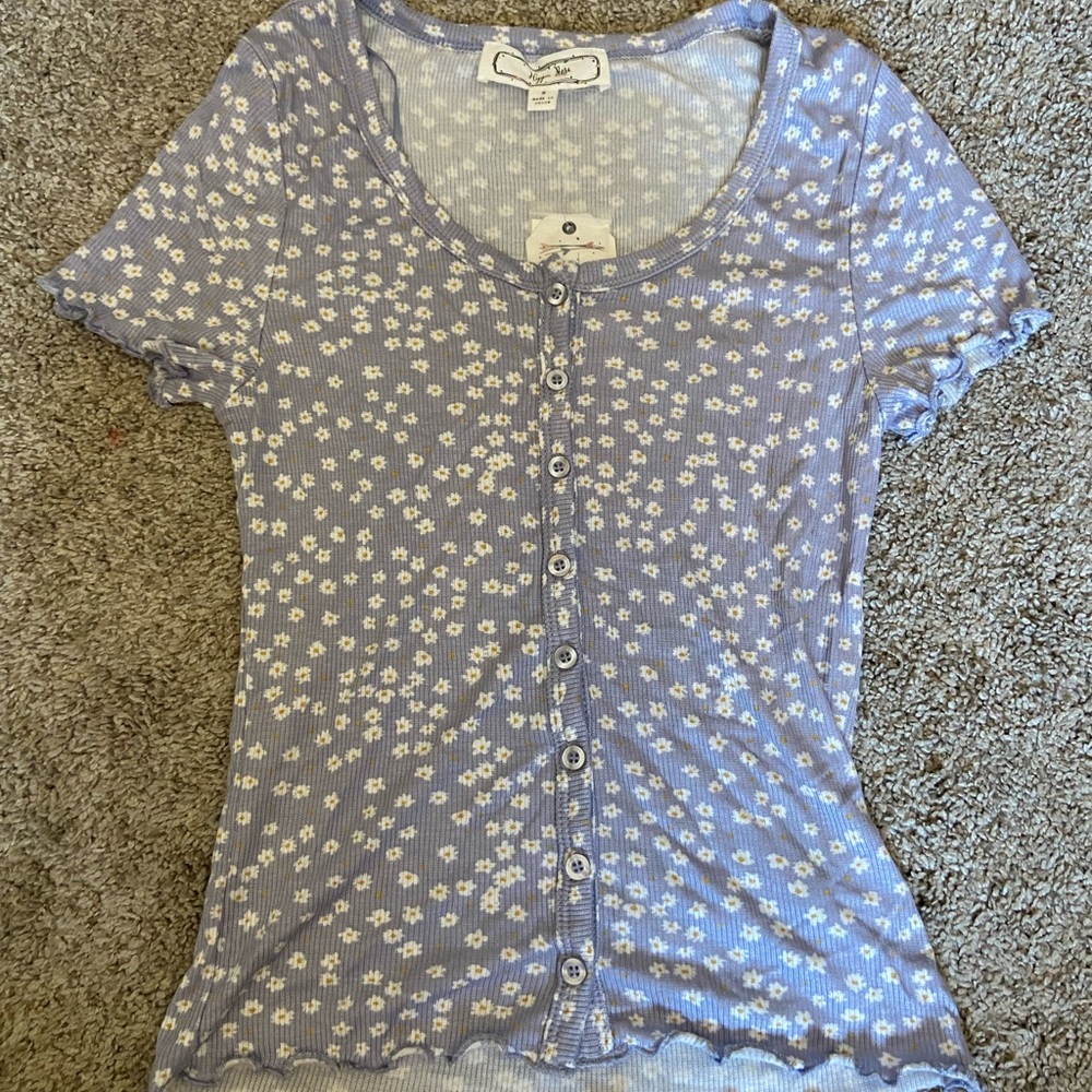 Cute purple short sleeve tight top